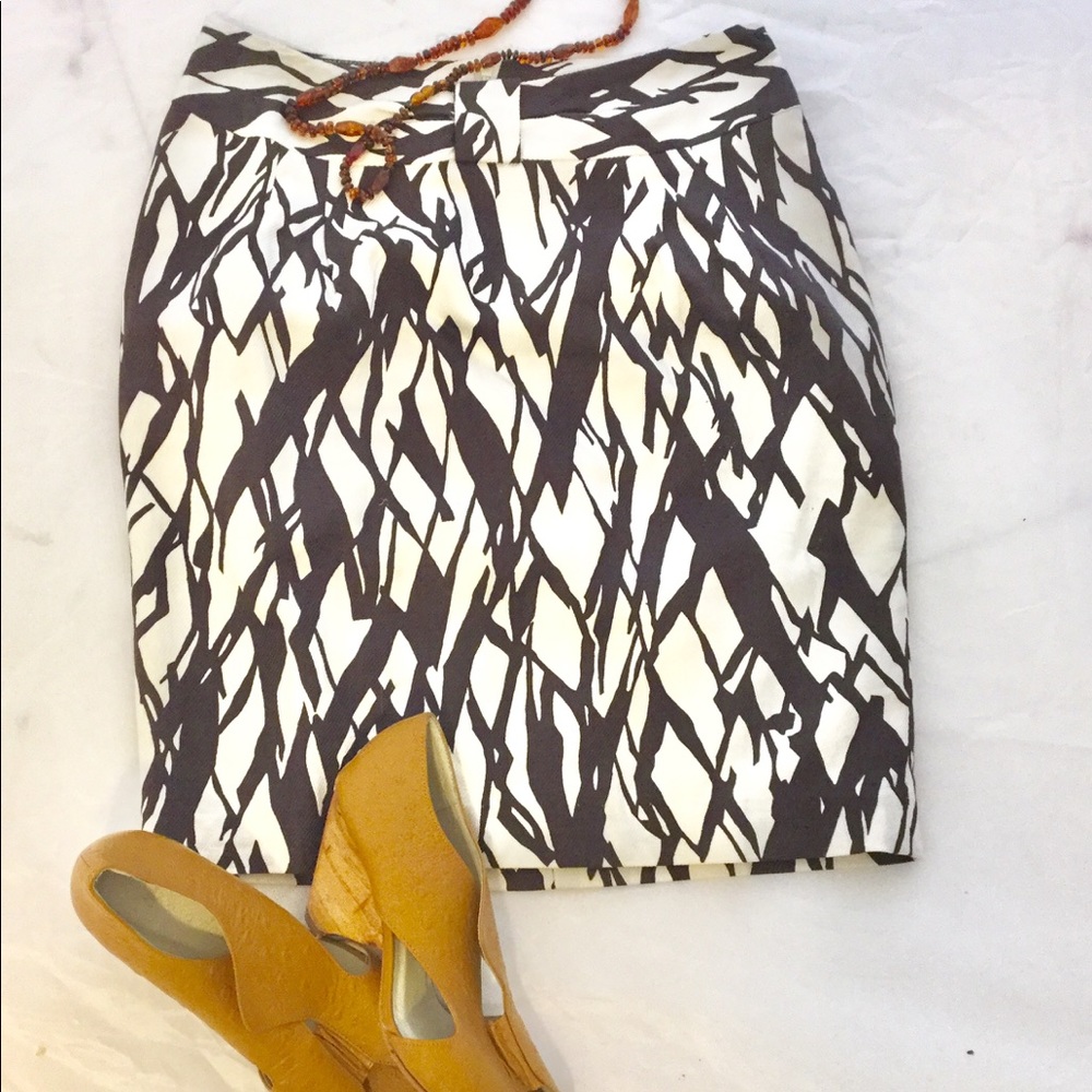 Classy Modern printed skirt Anthro style